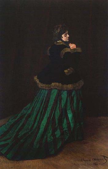 Claude Monet The Woman in the Green Dress, Sweden oil painting art
